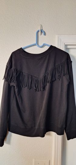 Black Fringed Sweater