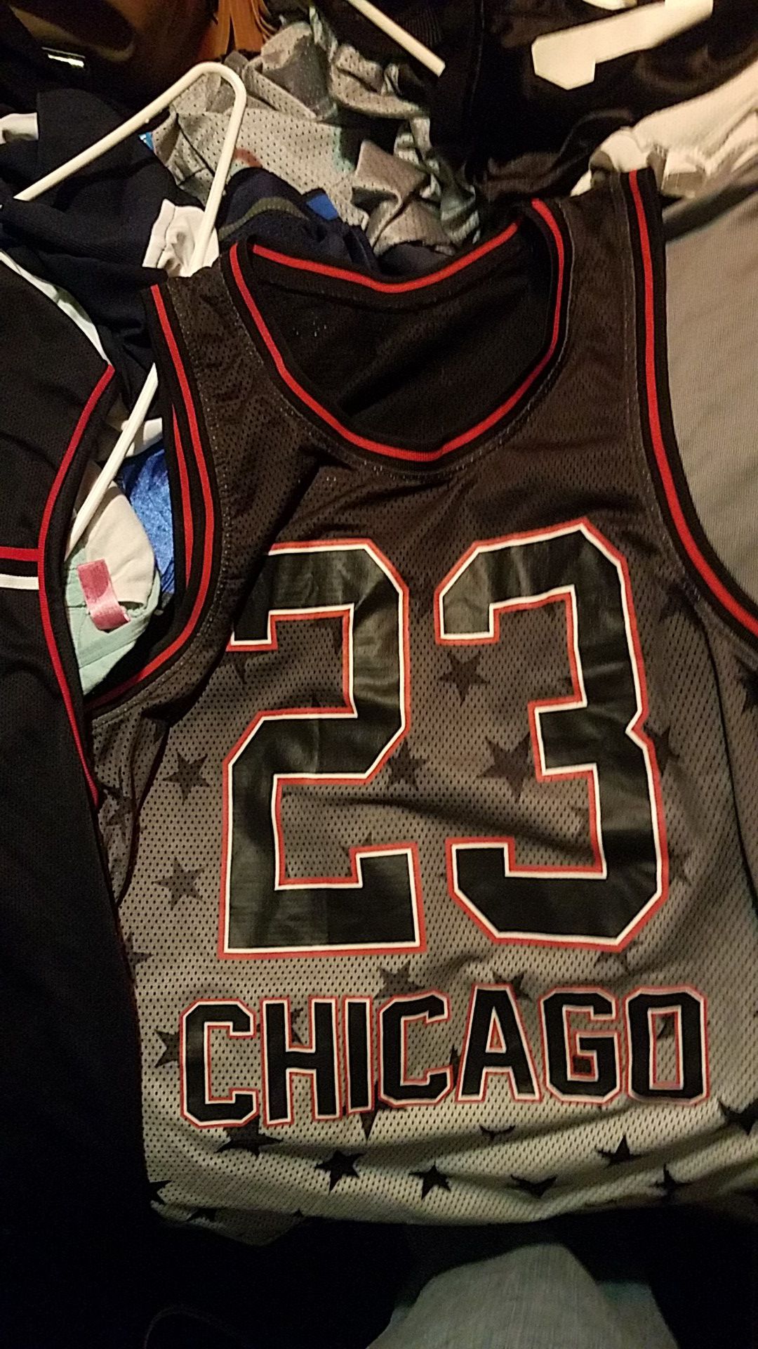 Chicago bulls jerseys both size large one is number 23 mr. Jordan himself
