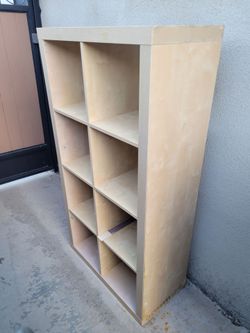 Light Brown ikea kallax 8 cube cubbie cube bookshelf horizontal vertical tv lcd media stand unit