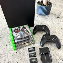 Xbox One X 1TB W/2 Controllers 4 Games 3 Batteries