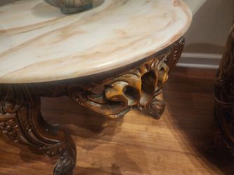 Marble table with 1 coffee table