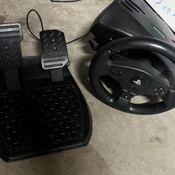 Broken Steering Wheel And Pedals