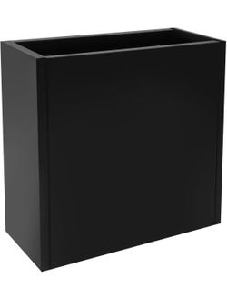 Metal Planter Box with Partition, 24"x10"x24" Large Rectangular Planter for Indoor or Outdoor Patio/Porch, Modern Outdoor Flowerpot with Drainage Hole