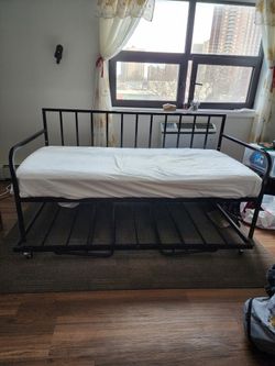 Black bed frame w/ mattress