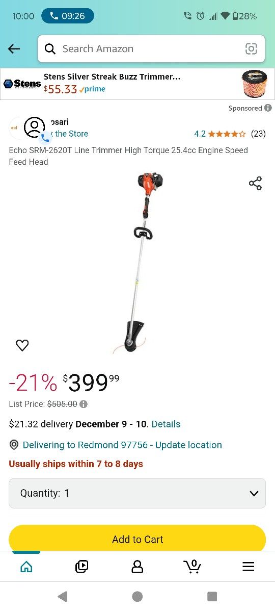 Like New Echo Weed Eater Only Used Twice