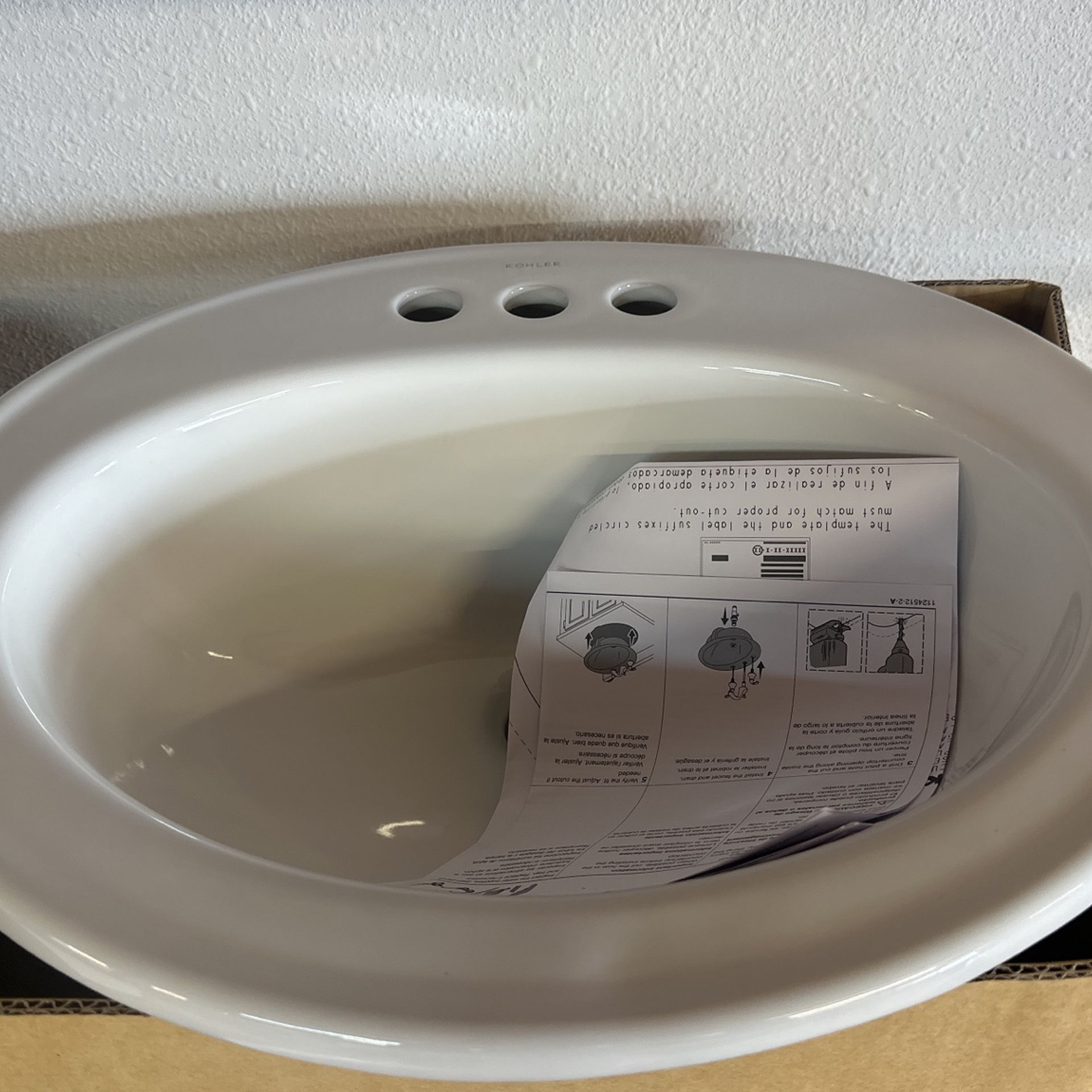 Kohler Pennington Drop-In Vitreous China Bathroom Sink with Overflow Drain in White