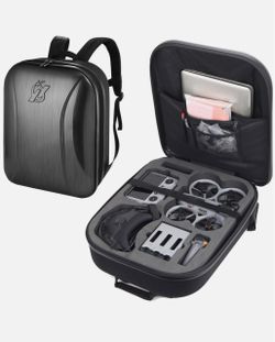 PONYRC Avata 360 Case Backpack, Waterproof Travel Hard Shell Jet Black