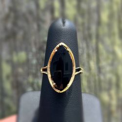 Jewelry Antique 14k solid yellow gold onyx stone 3.00CT ring sz 7.00