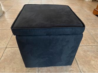 Black Square Storage Ottoman