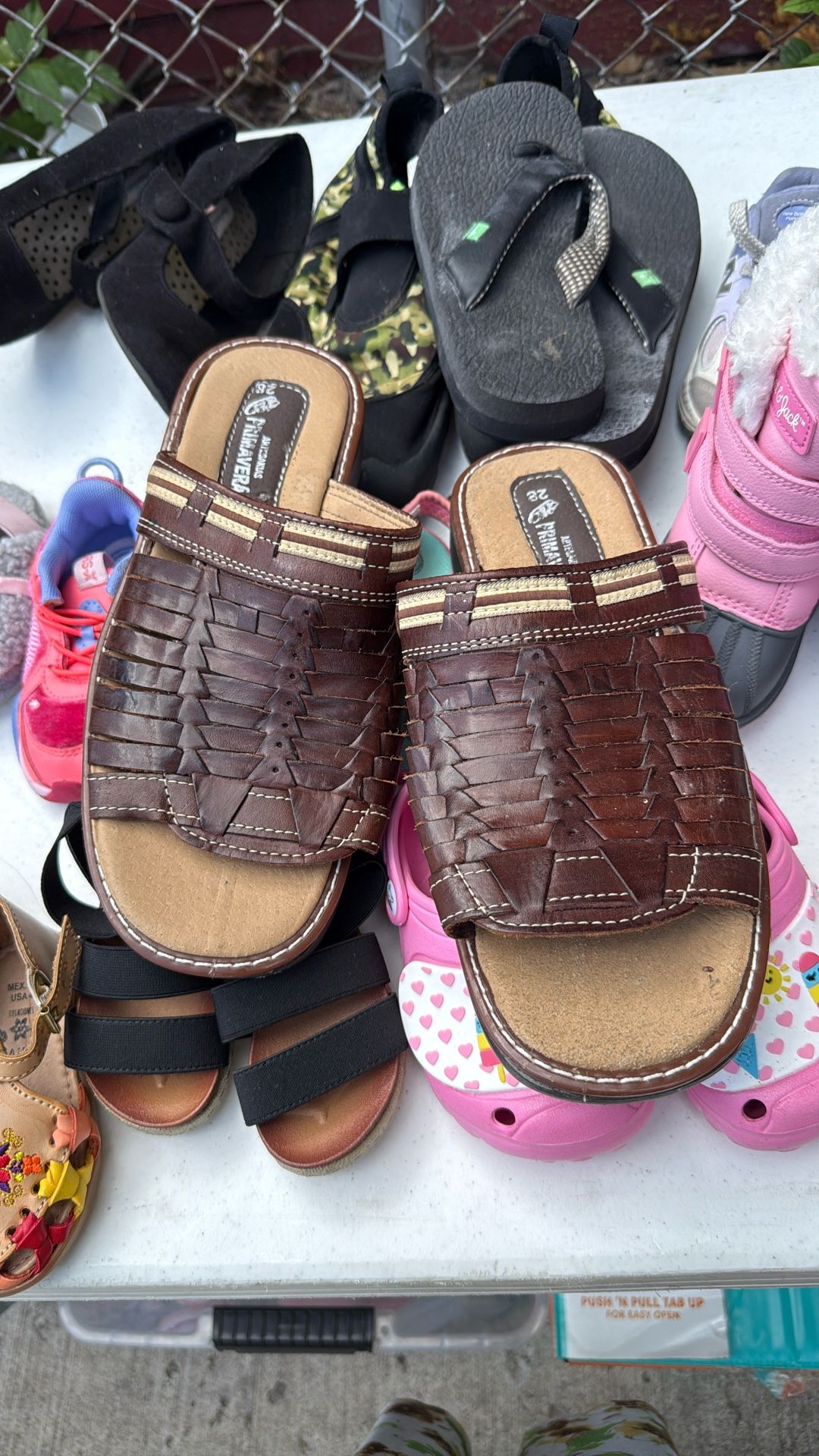 Men Mexican Leather Sandals Size 10 US 28 MX