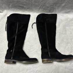 Women’s Franco Sarto black suede knee-high riding boots size 7.5