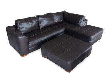 brown leather sectional