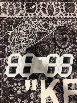 15” white LED digital wall clock