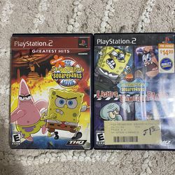 2 Ps2 SpongeBob Games Lot