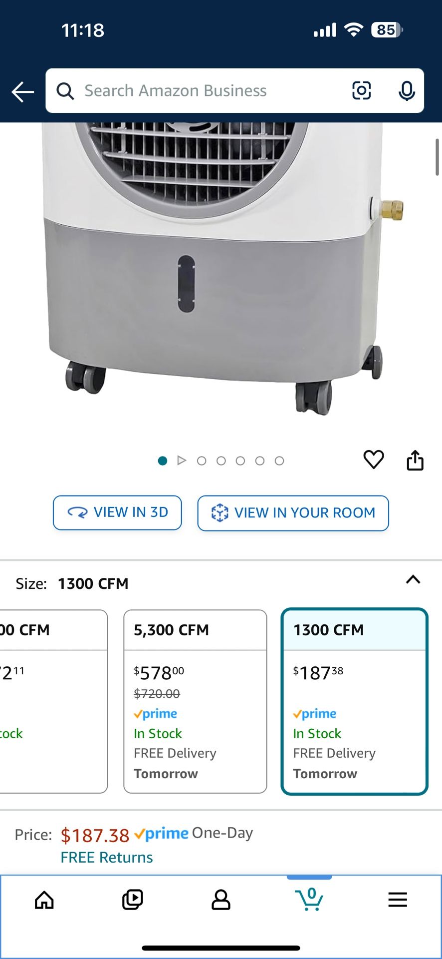 Portable Swamp Coolers - 1300 CFM MC18M Evaporative Air Cooler with 2-Speed Fan, 53.4 dB - 500 sq. ft. Coverage Evaporative Air Cooler Portable High V