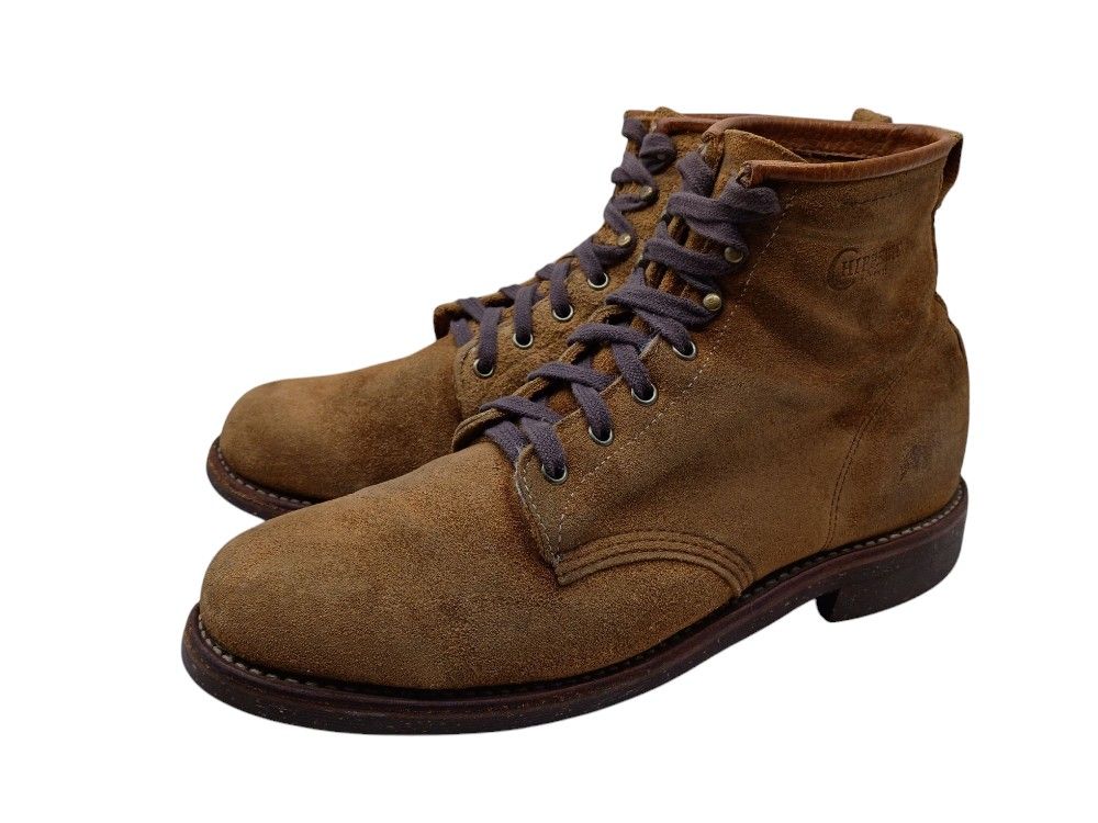 CHIPPEWA Mens 6" Classic Brown Suede Service Boots Size 11 D Work Shoes USA $240
