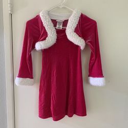 Cute Pink Holiday Dress Girls Size 6T - Long Sleeves - Glittery Pink with White Embellishments 