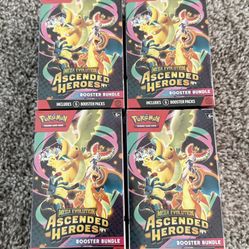 Pokémon TCG: Mega Evolution Ascended Heroes Booster Bundles NEW/SEALED x4