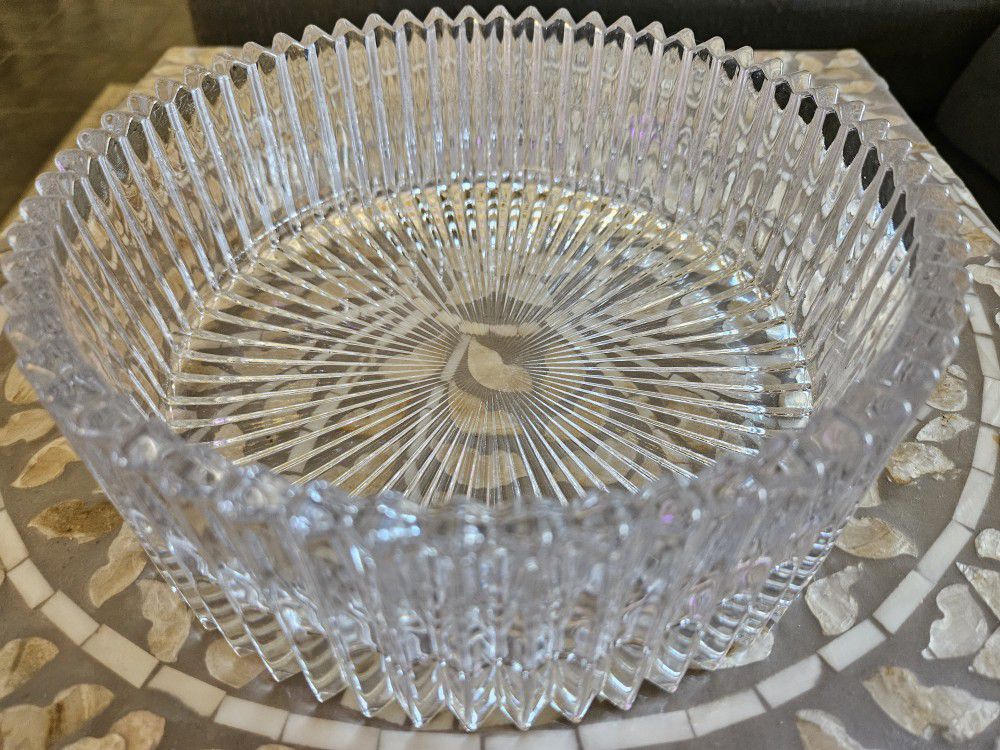 2 Glass Crystal Candy Dishes 
