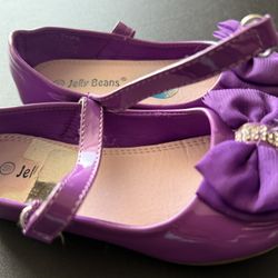 Jelly Beans Purple Dress Shoes with Bow and Strap