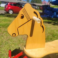 Vintage Radio Flyer Wooden Rocking Horse - Model 16 - Pristine Decor