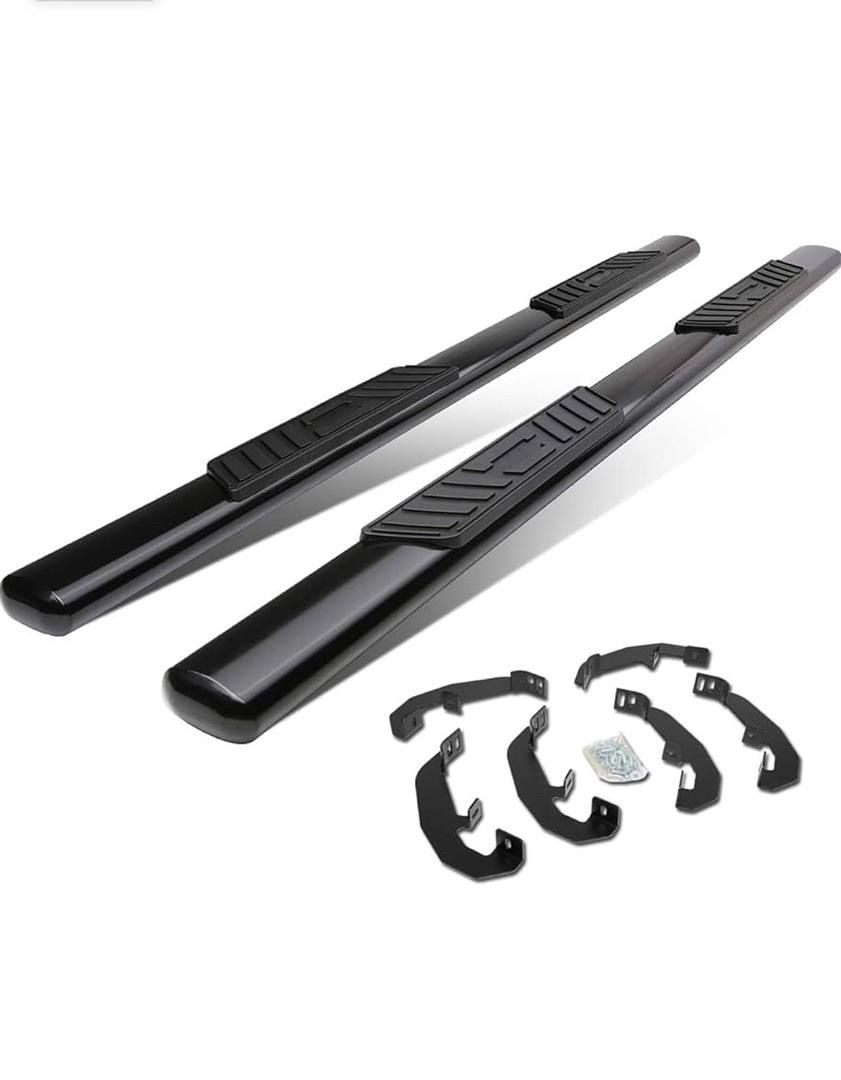 LA Zona Auto Parts 2019 TO 2024 Chevrolet Silverado GMC Sierra Black Running Boards Estribos Negros Side step