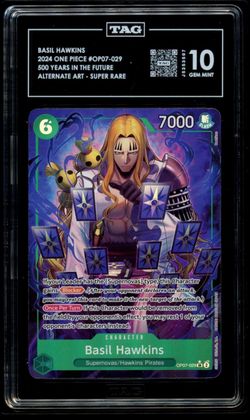 BASIL HAWKINS 2024 ONE PIECE #OP07-029 500 YEARS IN THE FUTURE ALTERNATE ART - SUPER RARE