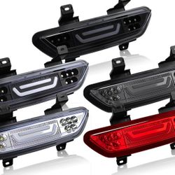 For 2015-2018 Ford Mustang Chrome Housing Smoke  Lens LED BAR 3RD Third Brake Stop Light Lamp -(4-TBL-FM15-3D-LED-SM