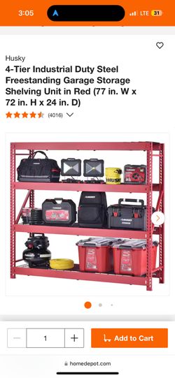 Freestanding Garage Storage Shelving Red