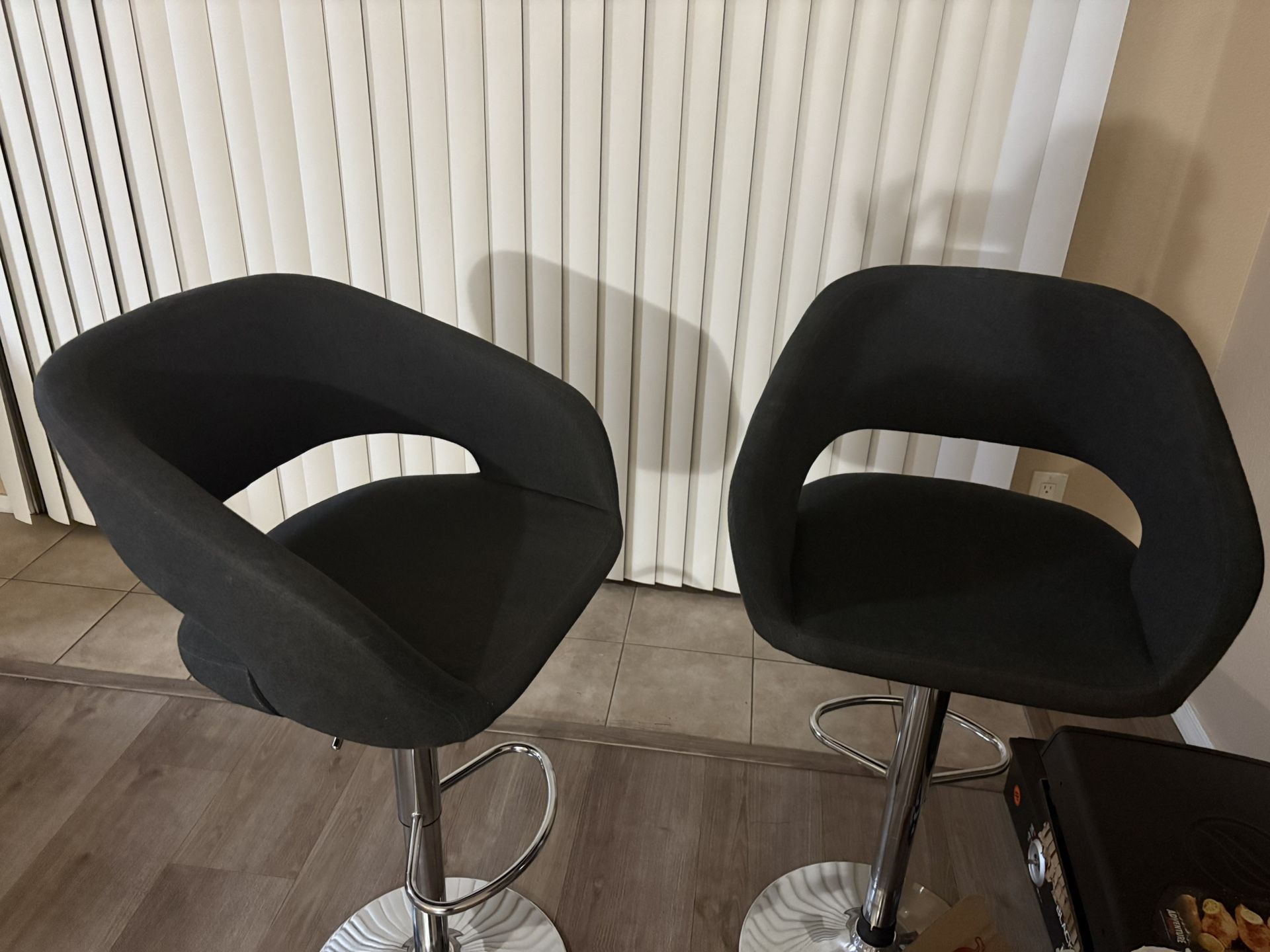 Two  Gray  Kitchen Stool Chairs 