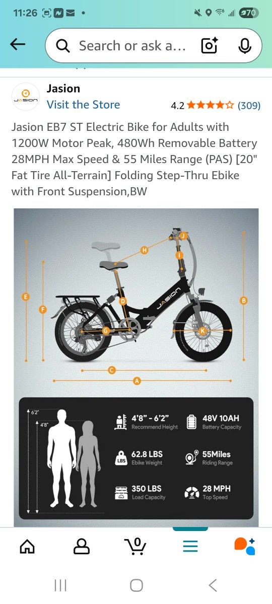 Brand New Jasion EB7 2.0 Electric Bike