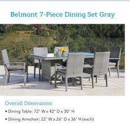 Belmont 7 piece dining set grey $1,300