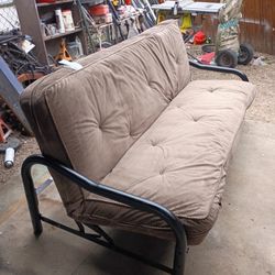 Metal Frame Futon With Mattress. Fresh Paint.