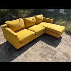 *FREE DELIVERY* MCM Yellow 2 Piece Reversible Sectional 