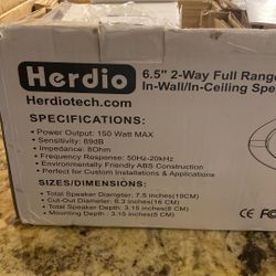 6.5 In Wall Speakers (NEW) $50