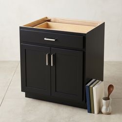 NEW Open Box Black Shaker 33” Kitchen Base Cabinet (B33) – Fully Assembled