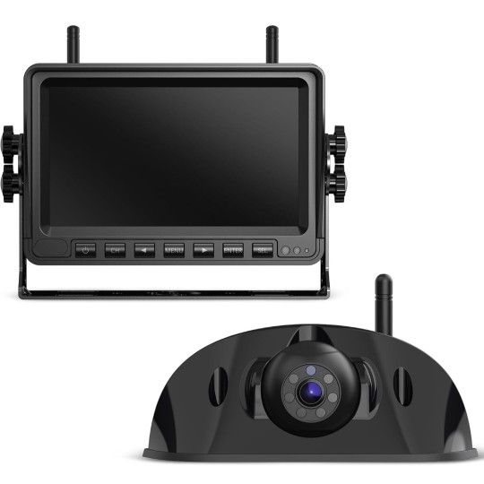eRapta RV Backup Camera 1080P Wireless Plug and Play: Pre-Wired for Furrion, Infrared Night Vision, Wide-Angle Rear Camera, 7" IPS Monitor, IP69K Wate
