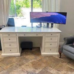 Solid Wood Executive Desk- Pottery Barn/Crate And Barrel