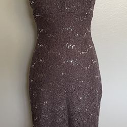 Nightway Sequined Lace Cocktail Dress