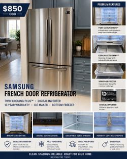 Samsung French Door Refrigerator – $850 OBO