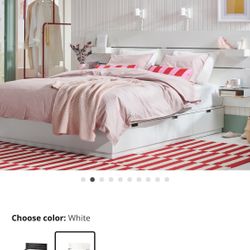 Nordli Ikea Queen Size Bed Frame With 6 Storage Drawers 
