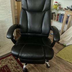 Leather Chair With Foot Stand