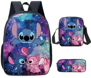 New Three Piece Lilo & Stitch Backpack Set.