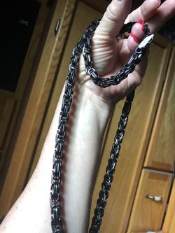 Black Rhodium Stainless Steel Necklace Set