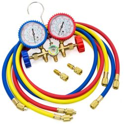 Manifold Gauge Set R410A R22 R404A HVAC A/C Refrigeration Charging Service Diagnostic Refrigerants 5ft Hose