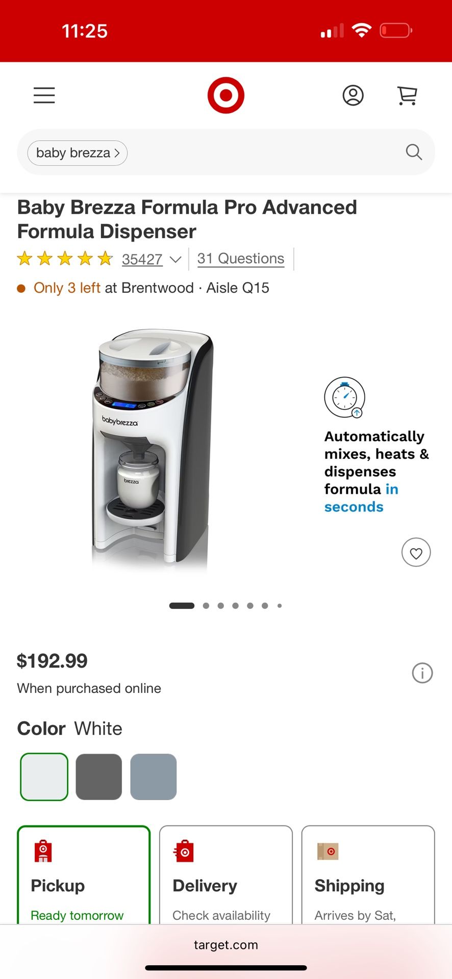 Baby Brezza Formula Pro Advanced Formula Dispenser