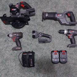 WORKS GREAT 5 piece Porter Cable Power Tool Set 18V W Bag