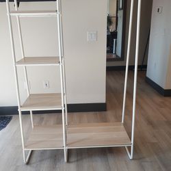 Tier Shelf With Clothing Rod