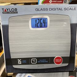 Taylor Digital Glass Body Weight Scale Battery Powered Wide, FSA HSA Eligible, 500 lb Capacity, Gray  $15