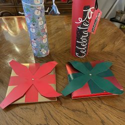 2 Pop Up Christmas Boxes and 2 Cylindrical Gift Boxes